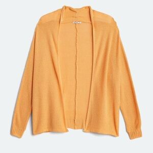 Women's Yellow textured cardigan  Sweater